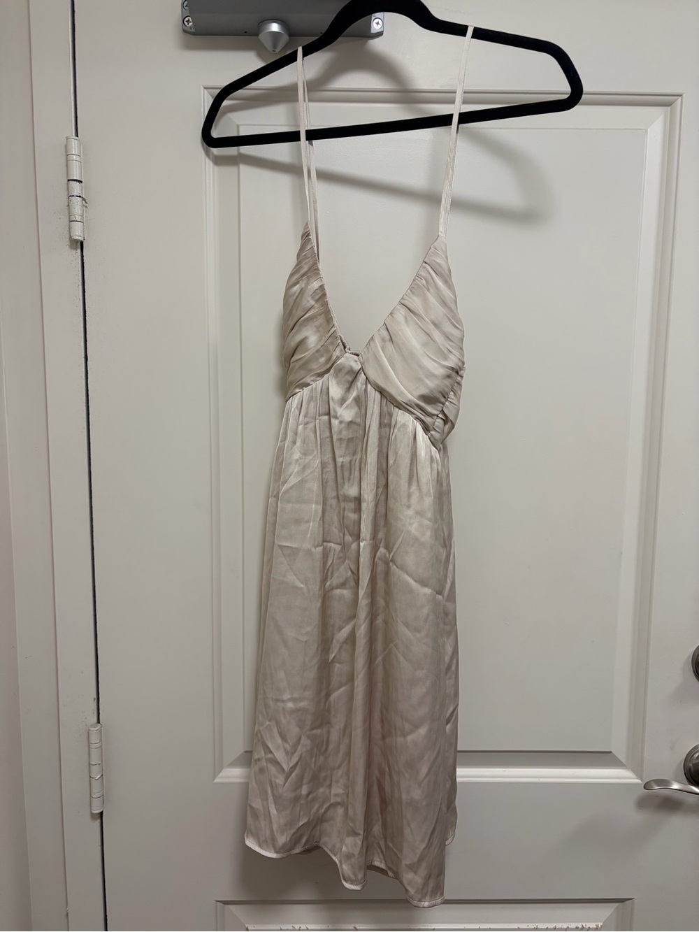 Dynamite Ivory Satin Mini Slip Dress